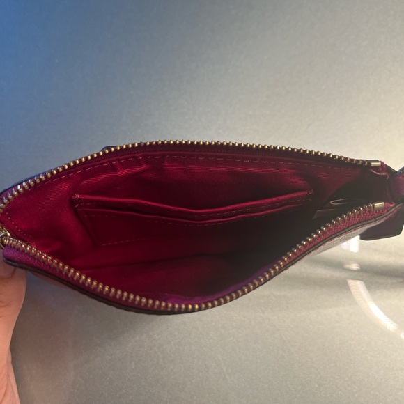 Coach Fuchsia Leather Wristlet with Bow Accent - Picture 4 of 4